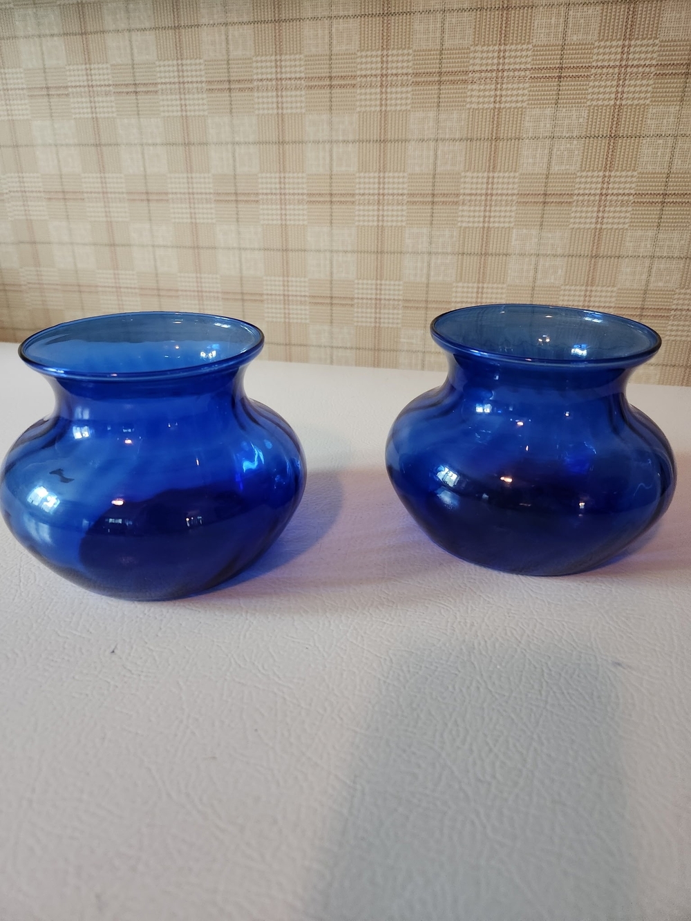 Vintage Indiana Glass Brand Cobalt Blue Glass Votive Holders